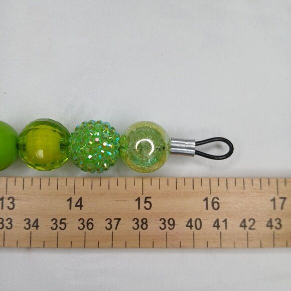 Handmade Jungle Green Beaded Dog Puppy Collar Necklace Jewelry Durable 16 1/4" - Picture 3 of 4